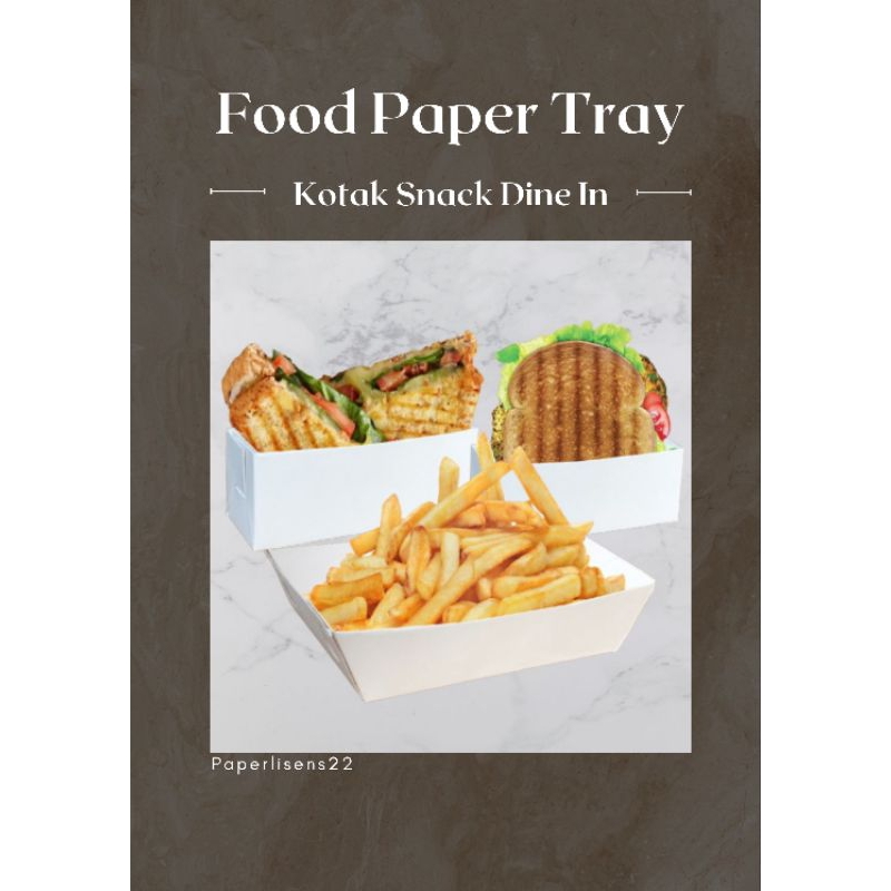 Jual (100pcs) Kotak Cup Kentang / Food Paper Tray / Kotak toast / Kotak ...