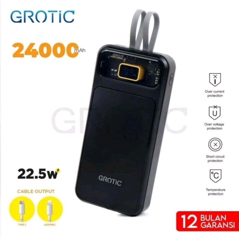 PD22.5W Batterie Externe 24000mAh Chargeur Portable Grande
