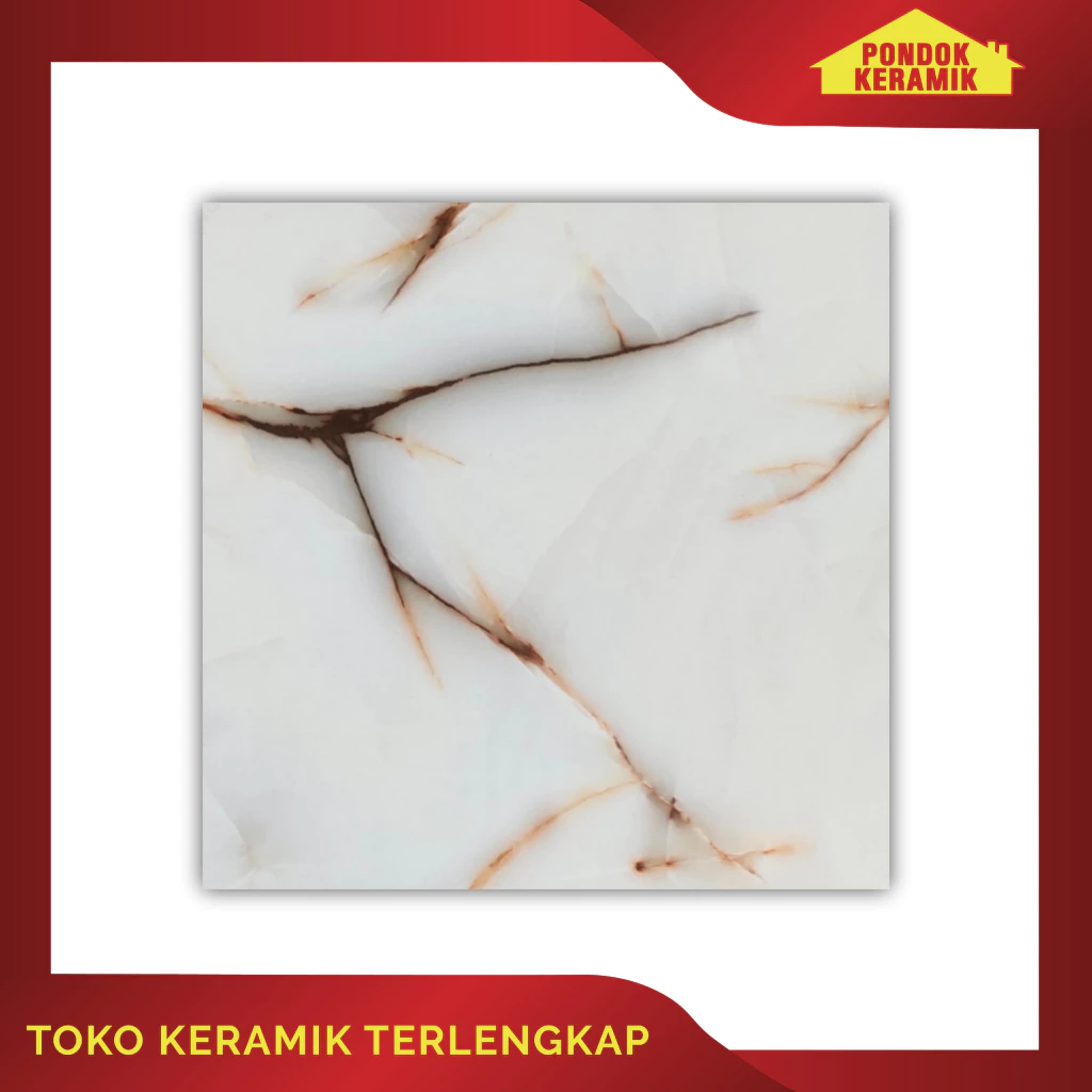 Keramik Lantai Signature 60x60 Chloe Gold Motif Marmer Glossy