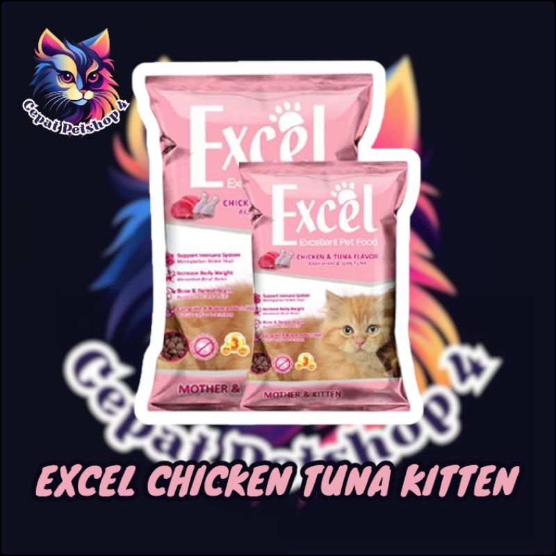 Jual Makanan Kucing Excel kitten&mother 1kg | Shopee Indonesia