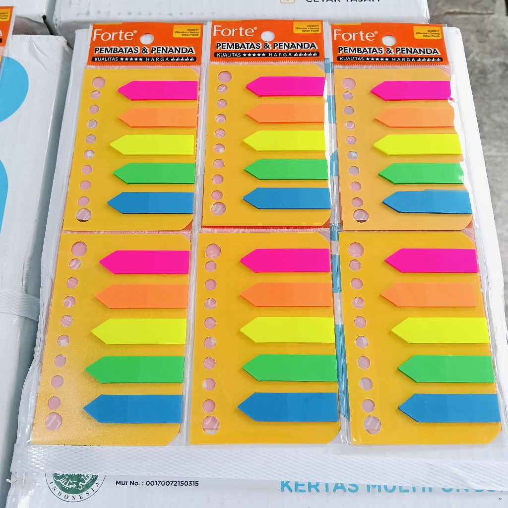 Jual FORTE STICKY NOTE PENANDA PEMBATAS BUKU BERKAS LANCIP 5 WARNA ...