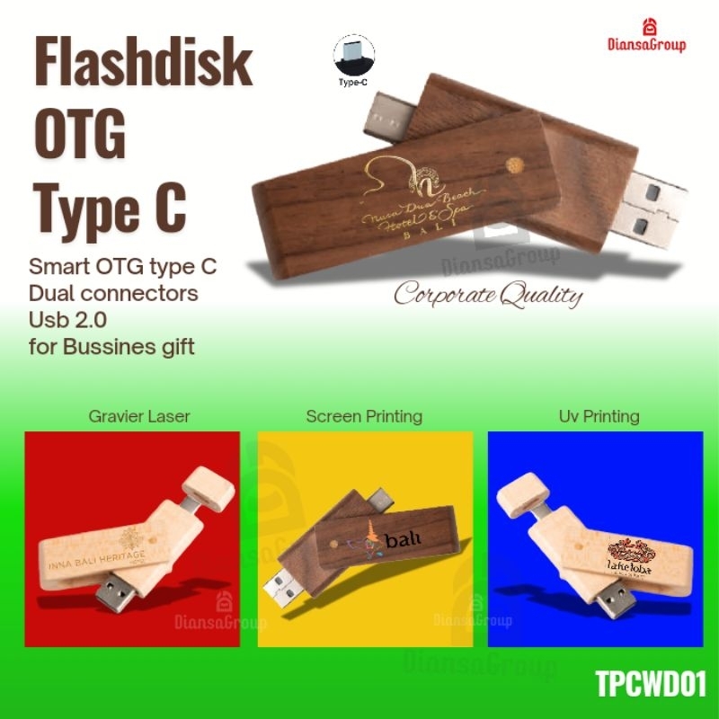 Jual Flashdisk Otg wood usb Type C TPCWD01 Real Capacity | Shopee Indonesia