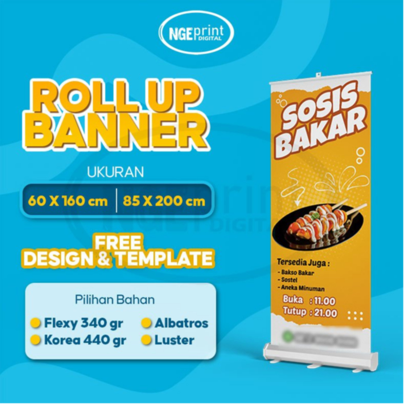 Jual [CUSTOM] Cetak Roll Up Banner Ukuran 60 x 160 & 85 x 200 All Bahan ...