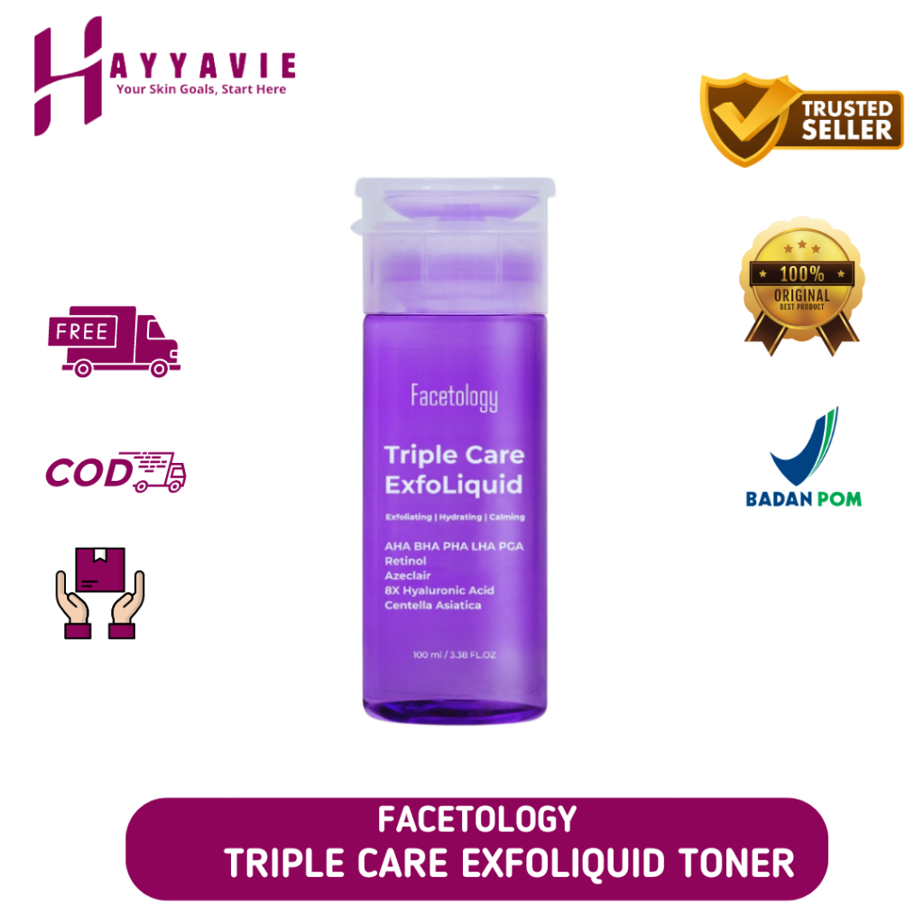 Jual FACETOLOGY Triple Care Exfo Liquid Toner Exfoliating AHA BHA PHA ...