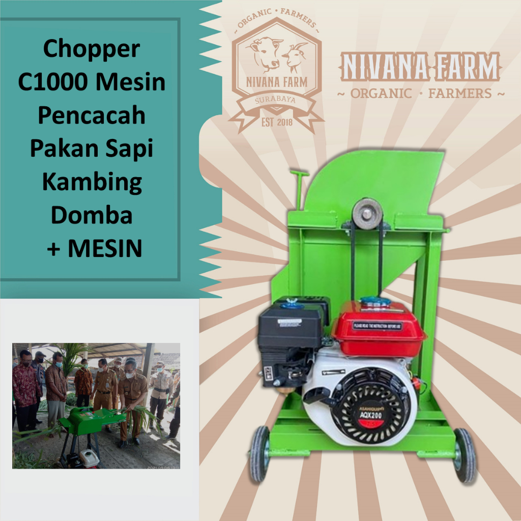 Jual Chopper C1000 Mesin Pencacah Pakan Sapi Kambing Domba + MESIN ...