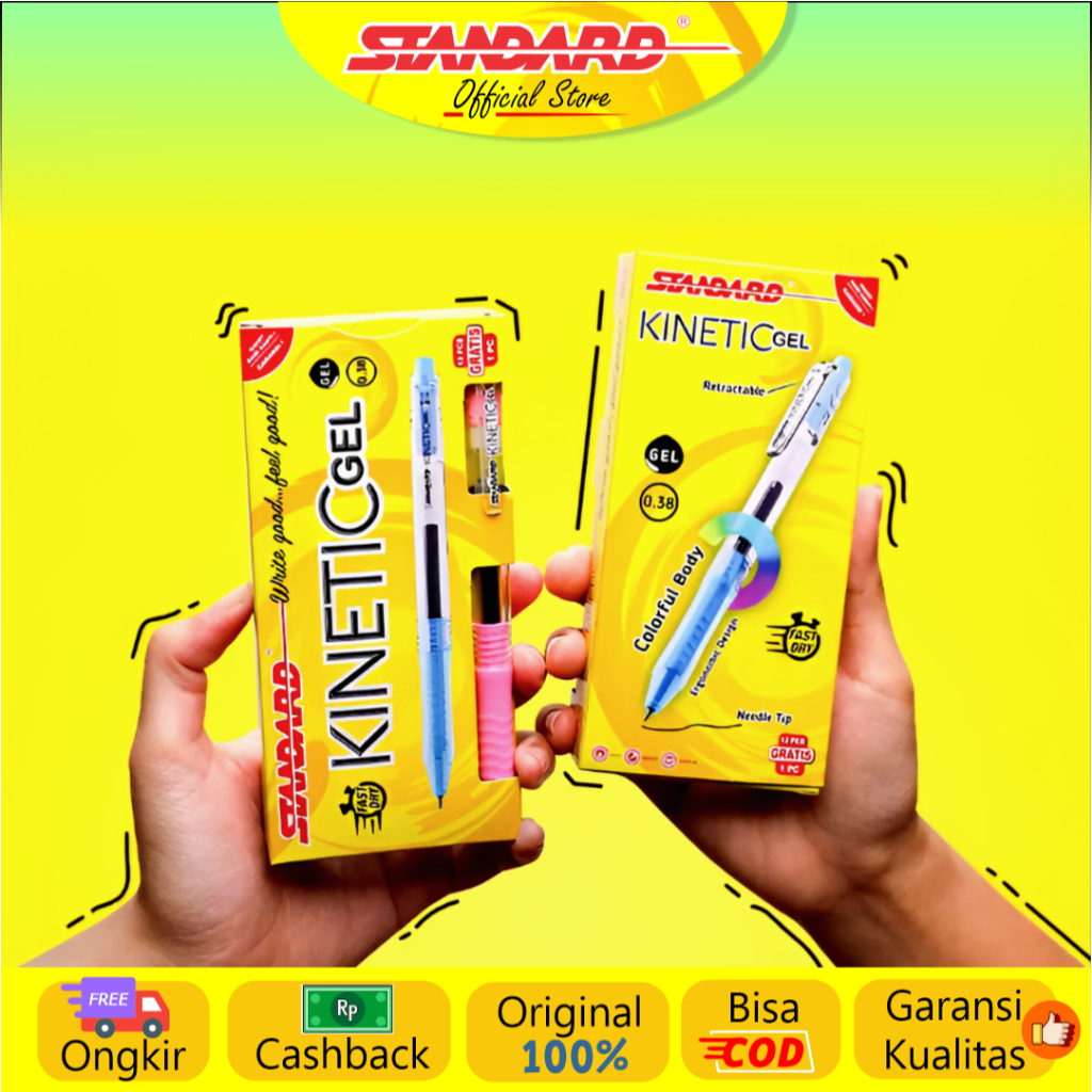 Standard - Pulpen Kinetic 0.38 Gel ( Alat Tulis / Pen / Ballpoint / Pena ) (5)