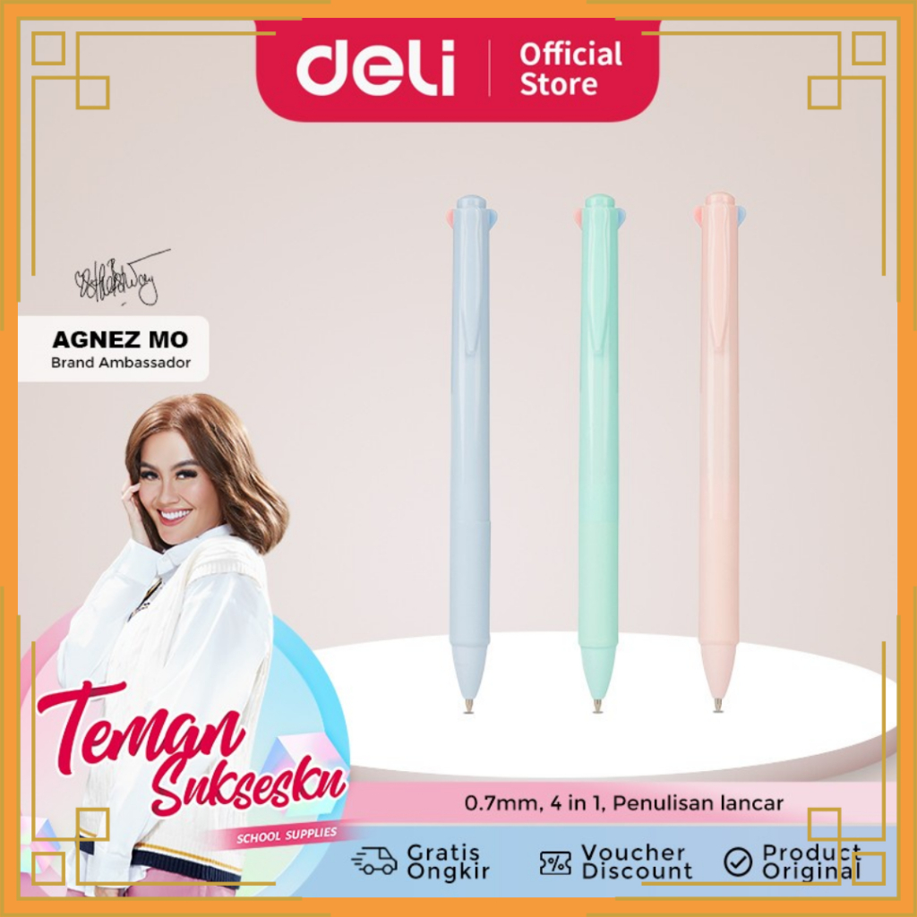 Jual Pen Deli Q186 / Pen 4 warna Deli Q186 (1 PCS) Shopee Indonesia