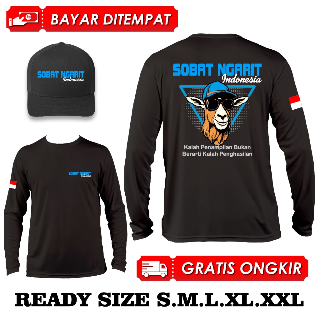 Jual KAOS BAJU SOBAT NGARIT INDONESIA FREE TOPI LENGAN PANJANG | Shopee ...