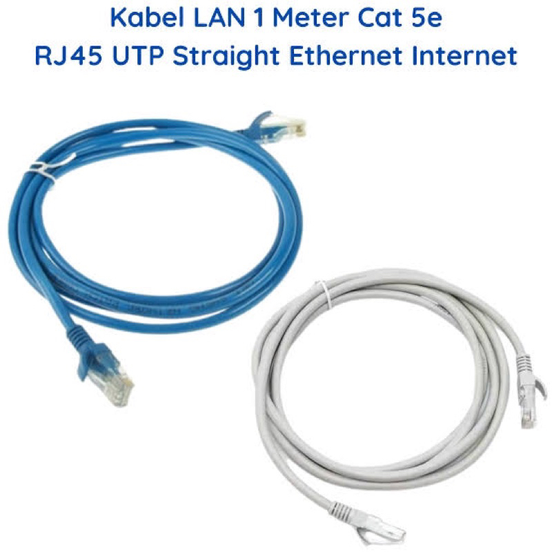 Jual KABEL LAN RJ45 UTP ETHERNET CAT5 1,5m/2meter | Shopee Indonesia