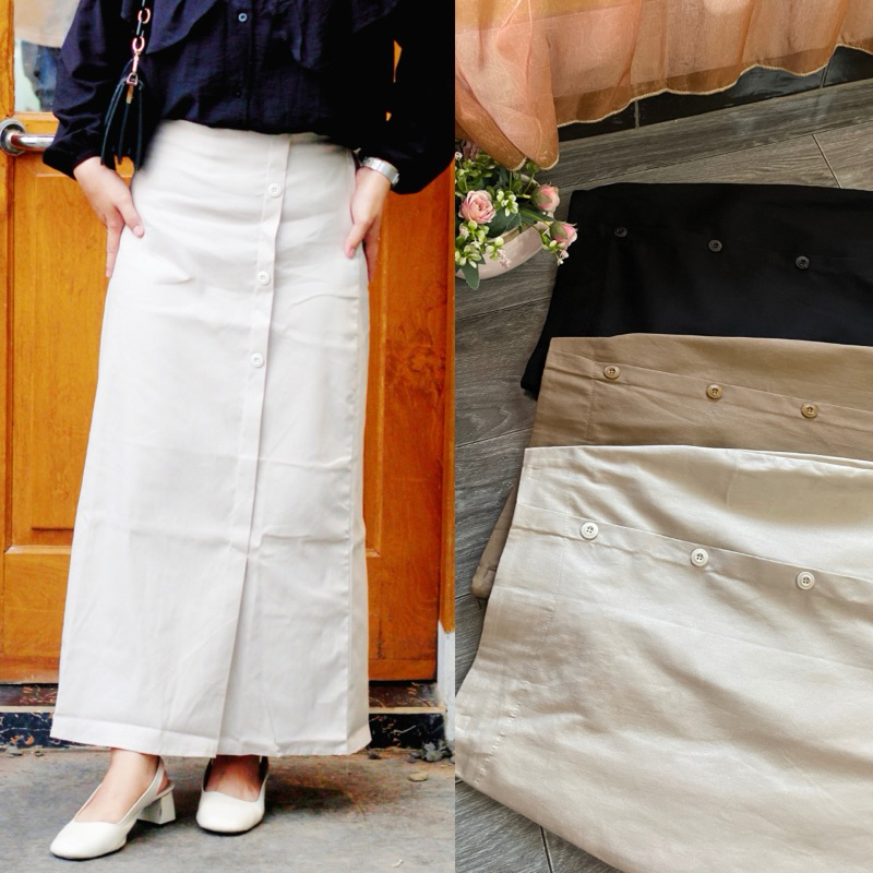 Jual Rok kekinian Rok Luna Skrit Simple Elegant Bahan Twill Combed ...