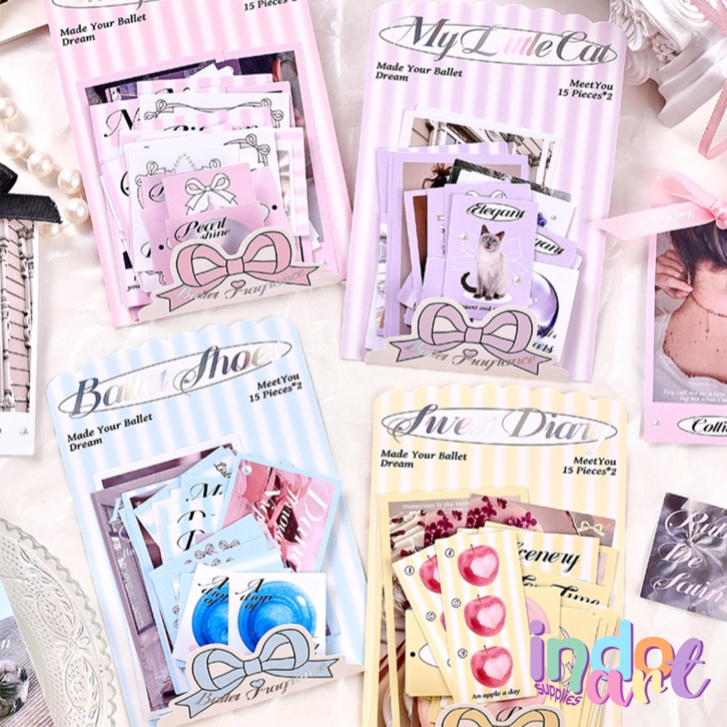 Jual (IAS) SB1 - Sticker Ballet Ribbon Pita Aesthetic Kucing Elegant ...