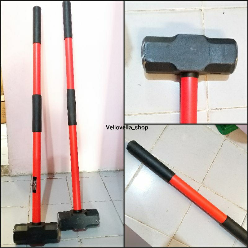 Jual 12 LB (5kg)Palu Batu gagang fiber panjang 90cm Palu Bodam gagang ...