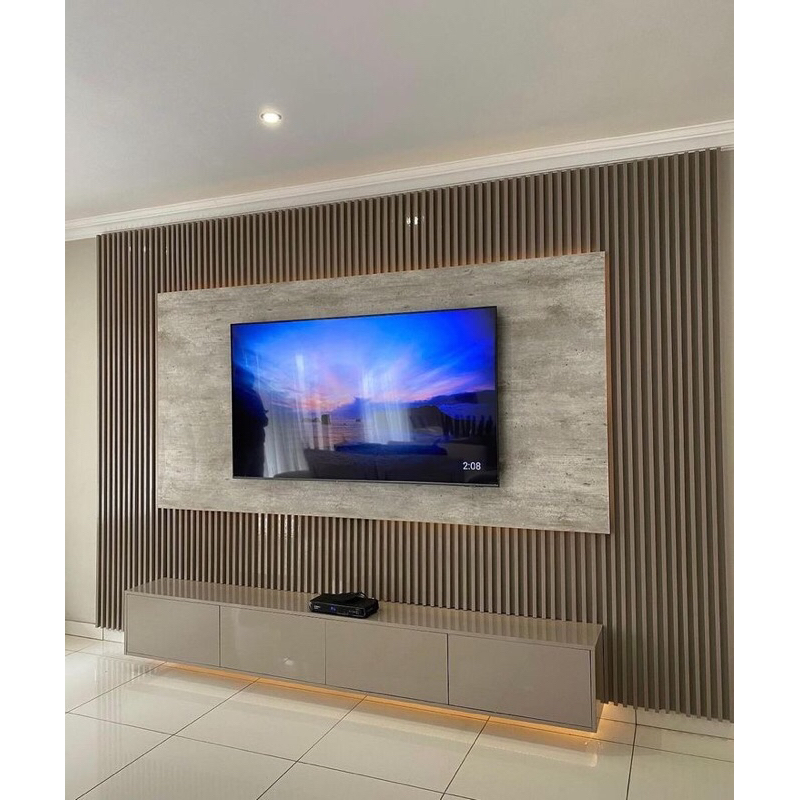 Jual Backdrop TV Minimalis Rak TV Minimalis Kabinet Partisi Rak TV ...