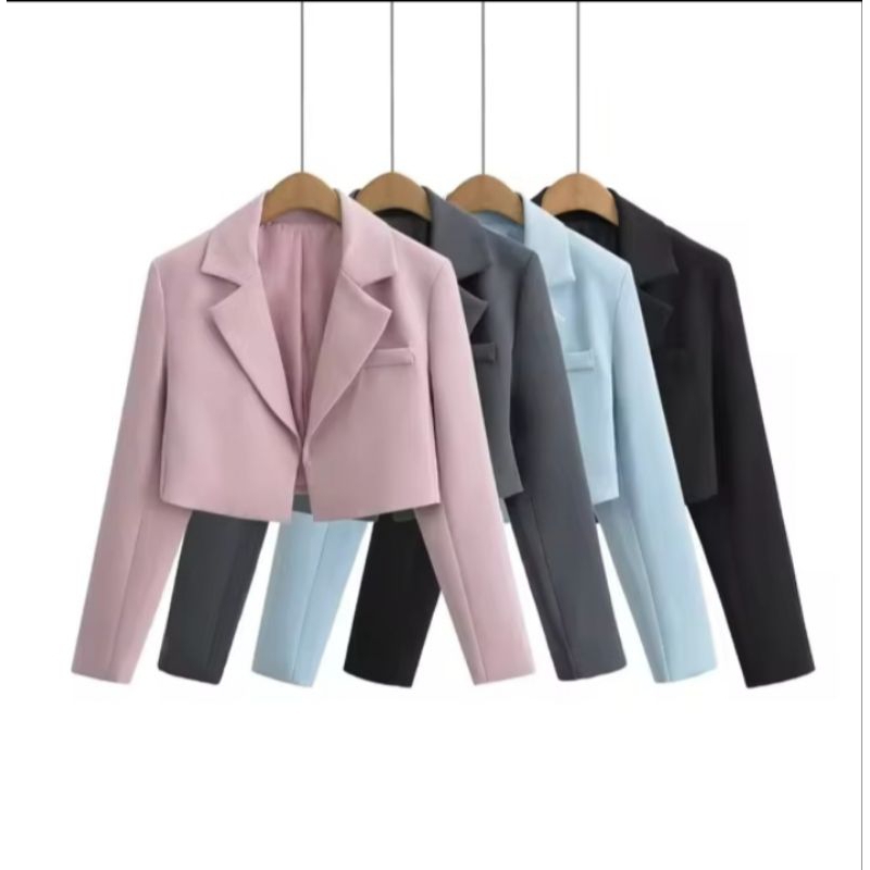Blazer Crop Wanita/ Cropped Blazer wanita korean Crop top