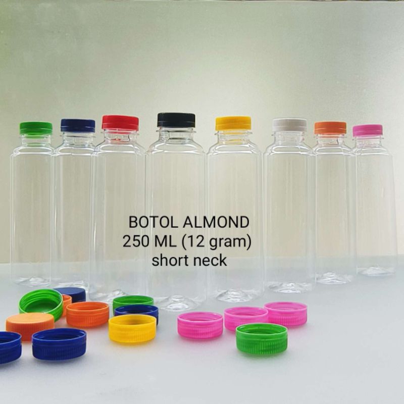 Jual (BAL 100 pcs) BOTOL PLASTIK ALMOND 250 ML (SN) | Shopee Indonesia