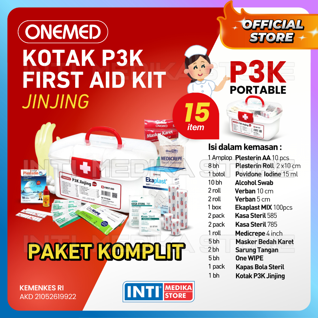 Jual Onemed Kotak P K Set Jinjing Lengkap Isi Item Perawatan Luka Portable Shopee Indonesia