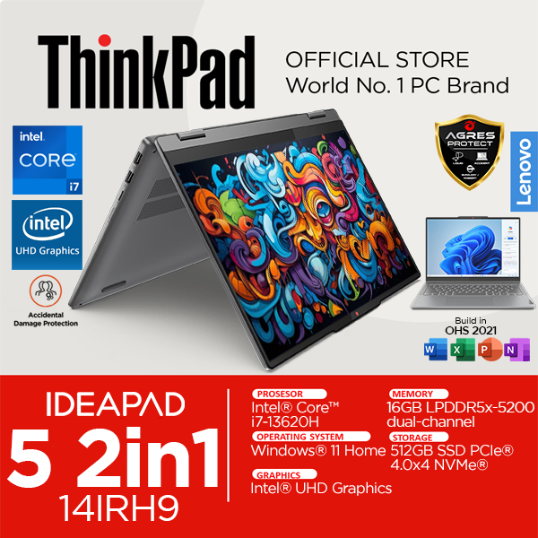 Jual Lenovo Ideapad 5 2in1 OLED Core I7 13620H 16GB RAM 512GB SSD