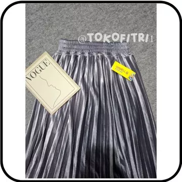 Rok Plisket Bludru Panjang Dewasa Premium Import