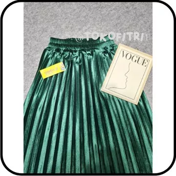 Rok Plisket Bludru Panjang Dewasa Premium Import
