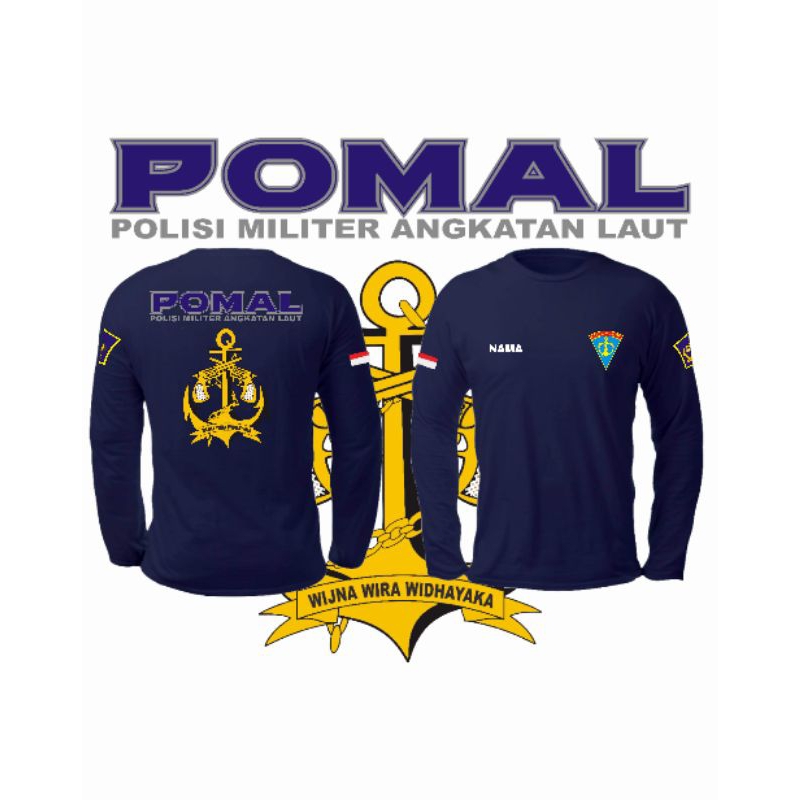 Jual kaos pomal lengan panjang/polisi militer/angkatan laut | Shopee ...