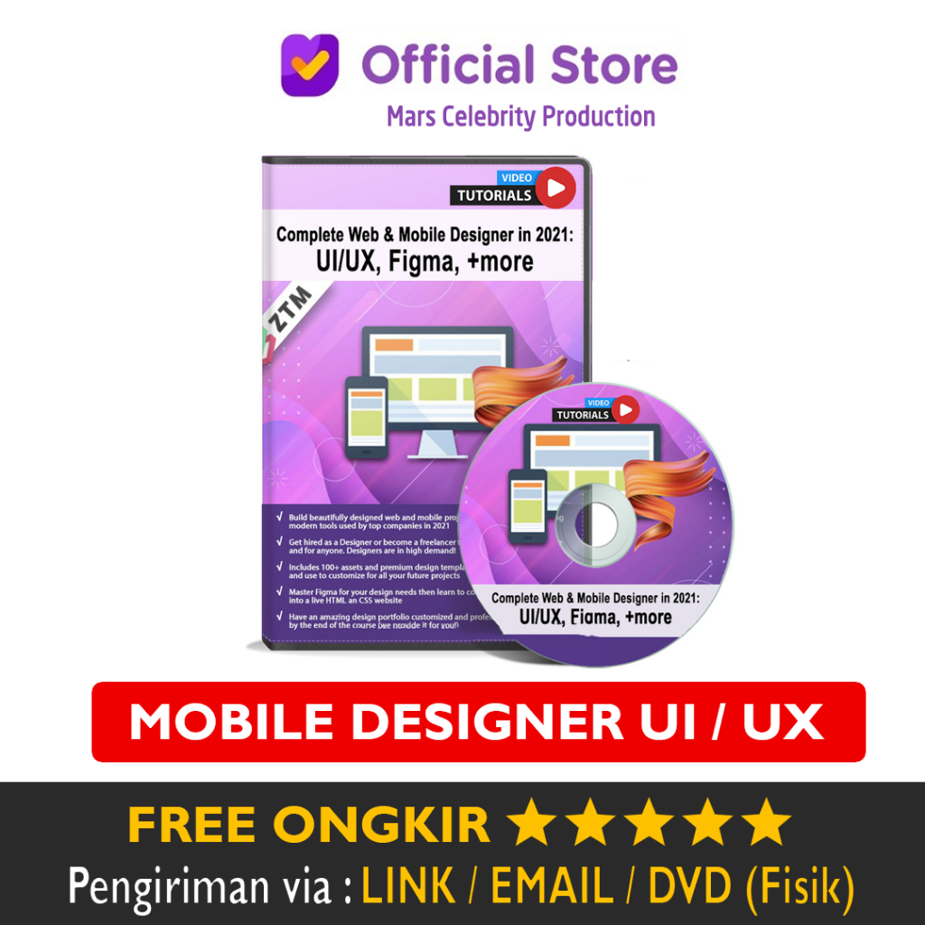 Jual Paket Video Tutorial Complete Web & Mobile Designer UI UX Figma ...