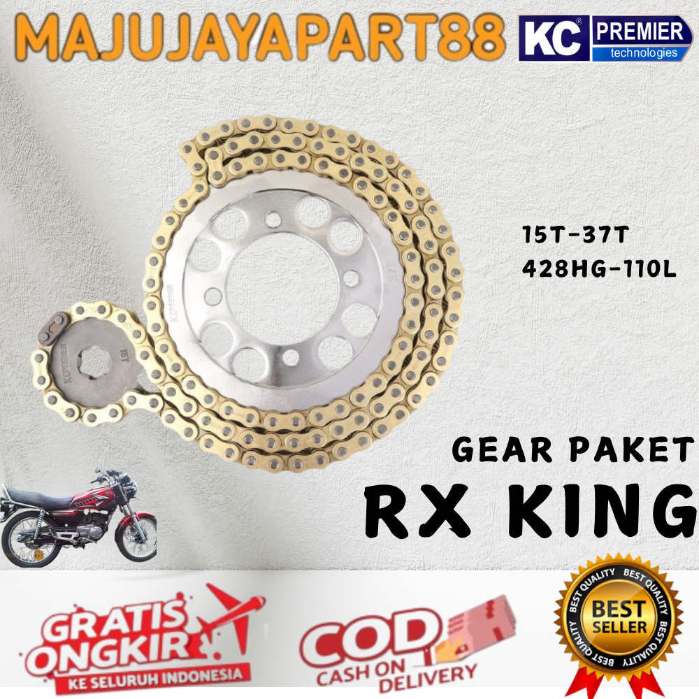 Jual KCP - Gear Set Rx king 15T-37T 428HG-110L Model SSS Merk KC ...
