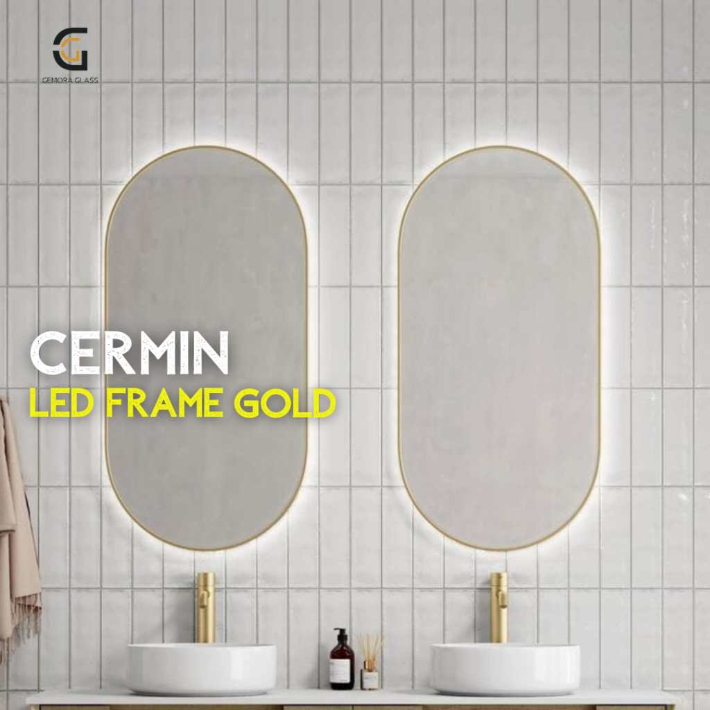 Jual Cermin Dinding Aesthetic Kapsul Frame LED ( Free Packing)/ Cermin ...