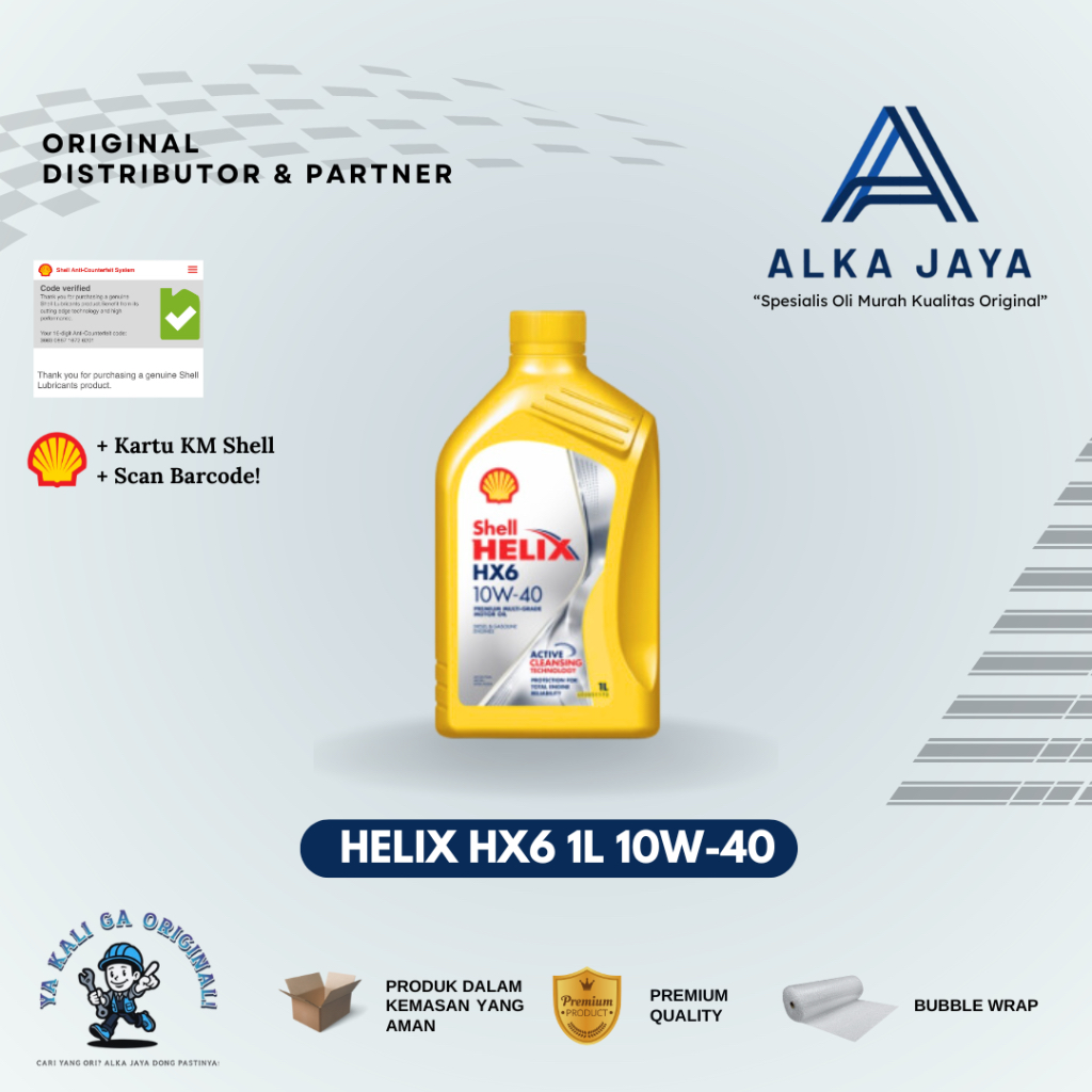 Jual Oli Mesin Mobil Shell Helix HX6 1L SAE 10W-40 ORIGINAL SHELL, CEK ...