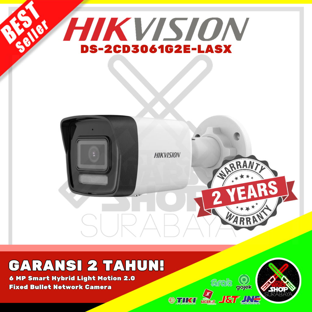 Jual DS-2CD3061G2E-LASX HIKVISION IP CAM 6 MP Smart Hybrid Light Motion ...