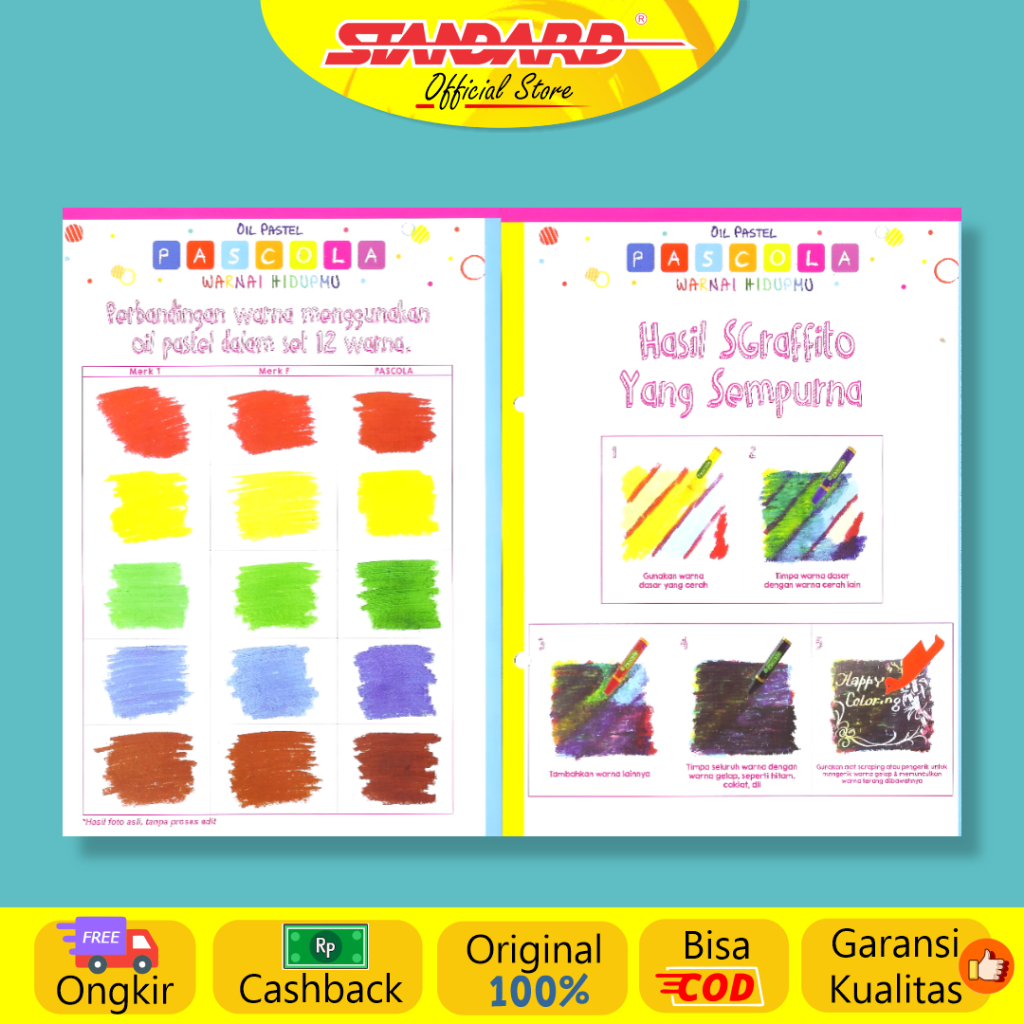 Standard - Pascola Oil Pastel 72 / Set ( Crayon / Pewarna / Coloring ) (3)