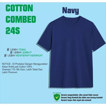 Kaos Polos Katun KNITTO Combed 24 Big Size ( Asli Katun 24s Bergaransi )
