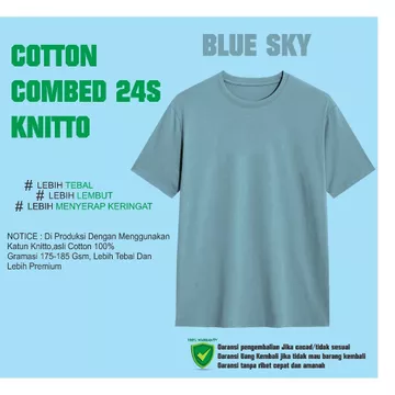 Kaos Polos Katun KNITTO Combed 24 Big Size ( Asli Katun 24s Bergaransi )