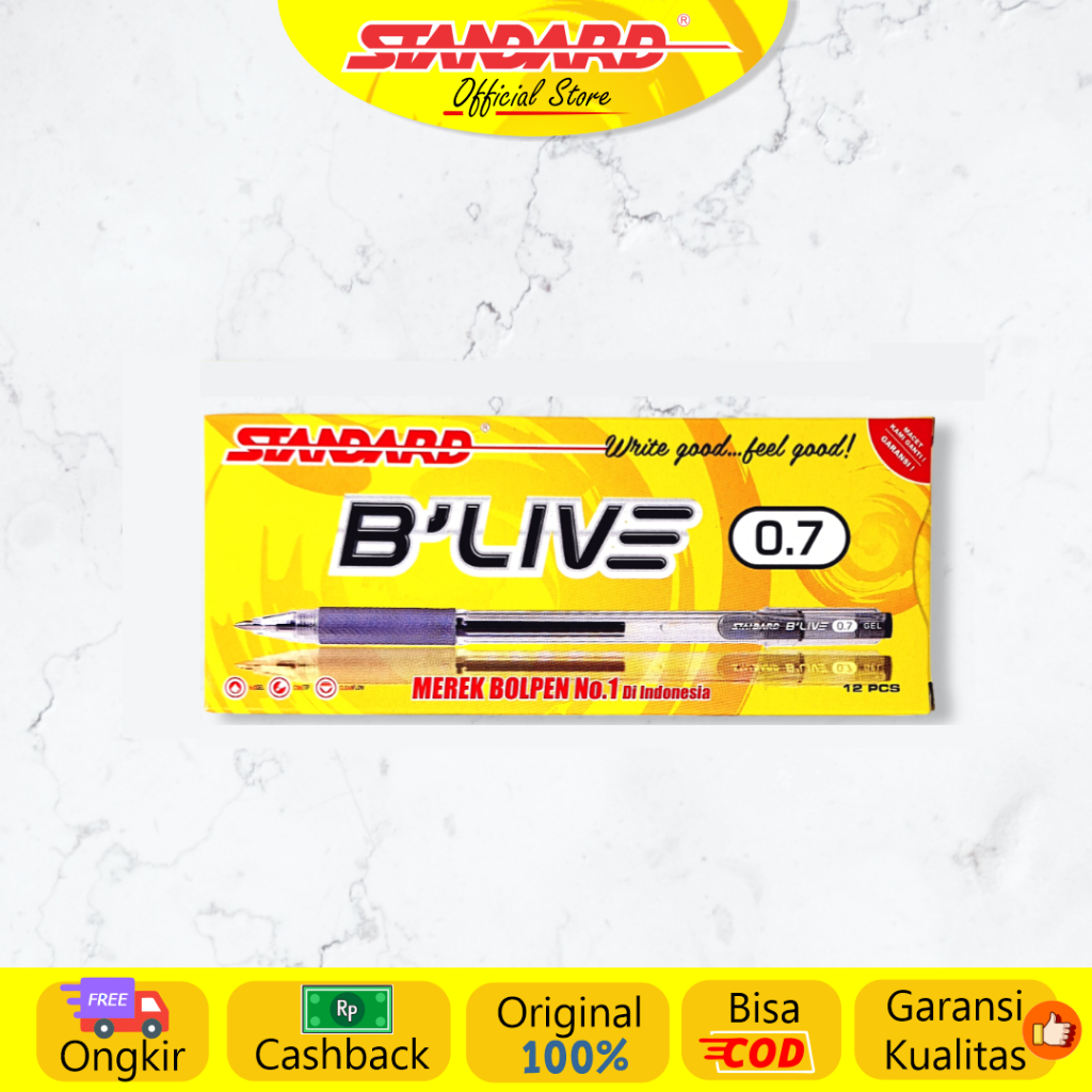 Standard - Pulpen Blive Gel 0.7 ( Alat Tulis / Pen / Ballpoint / Pena ) (4)