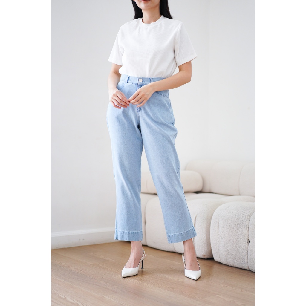 Jual COME Basic Mom Jeans 024 (2 Warna ) - Celana Panjang Basic Denim ...