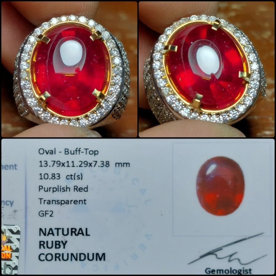Jual Natural Ruby Corundum Crystal Body Glass Top Color Good Luster ...