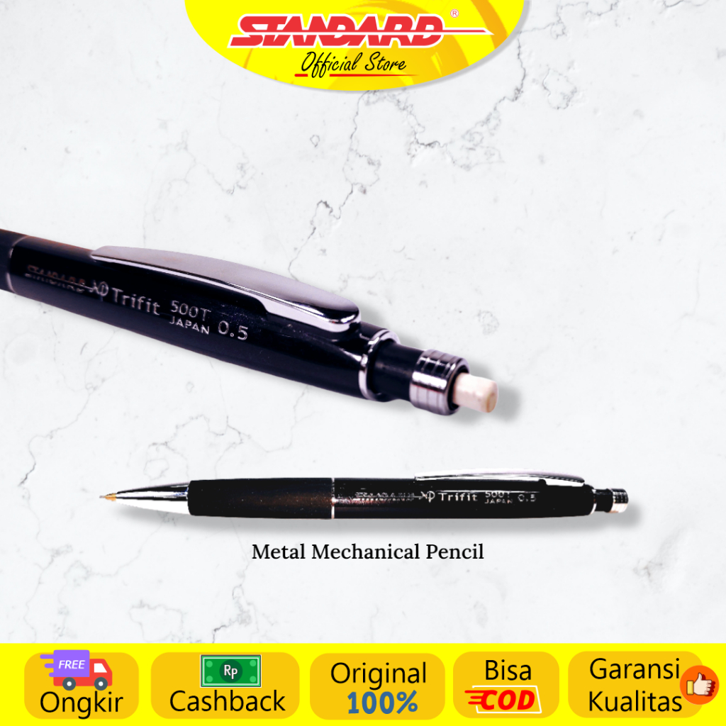 Standard - MP Trifit Black 0.5 / 0.7 / Double Knock 0.7 ( Mekanik Pencil / Pensil Mekanikal ) (4)