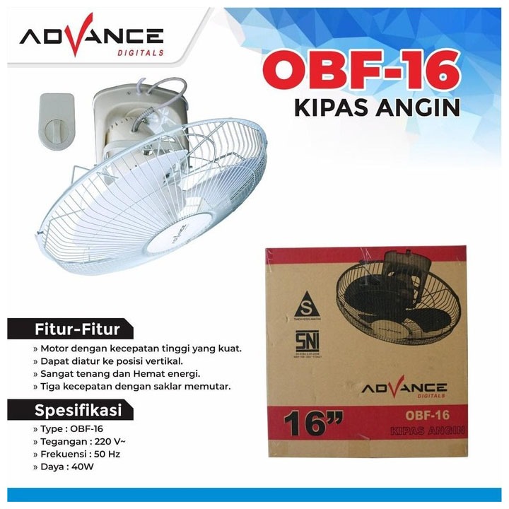 Jual ADVANCE OBF-16 ORBIT FAN 16 INCI / AUTO FAN 16IN / KIPAS ATAP ...