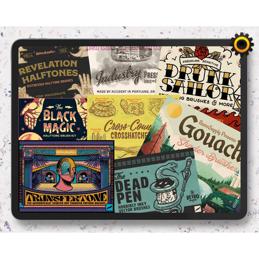 Jual Procreate Brush - RetroSupply Procreate Bundle Brushes | Shopee ...