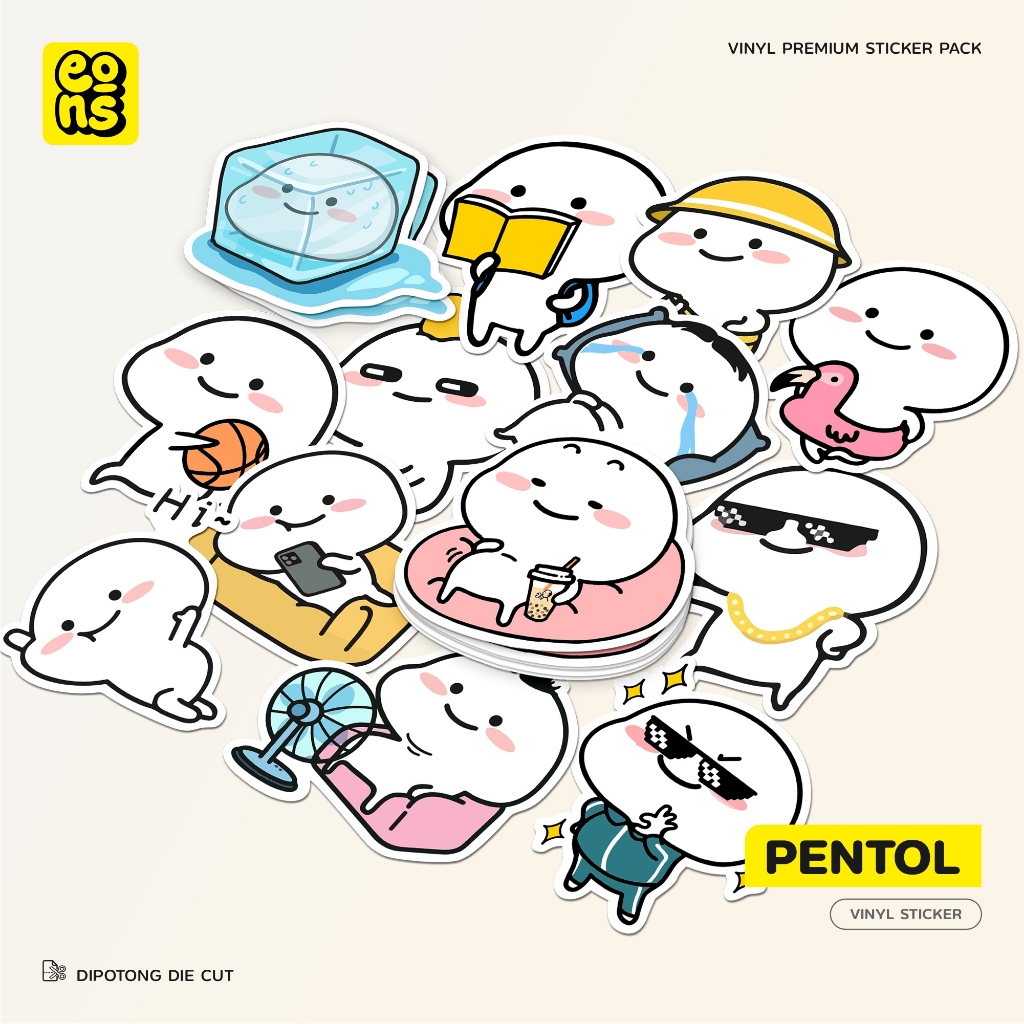 Jual Stiker Pack PENTOL Aesthetic Waterproof Aesthetic- untuk Laptop ...