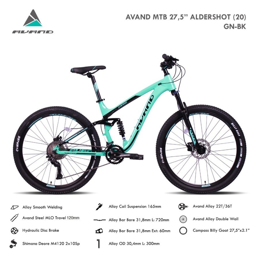 Jual Sepeda Gunung Inch MTB AVAND ALDERSHOT Full Suspensi By