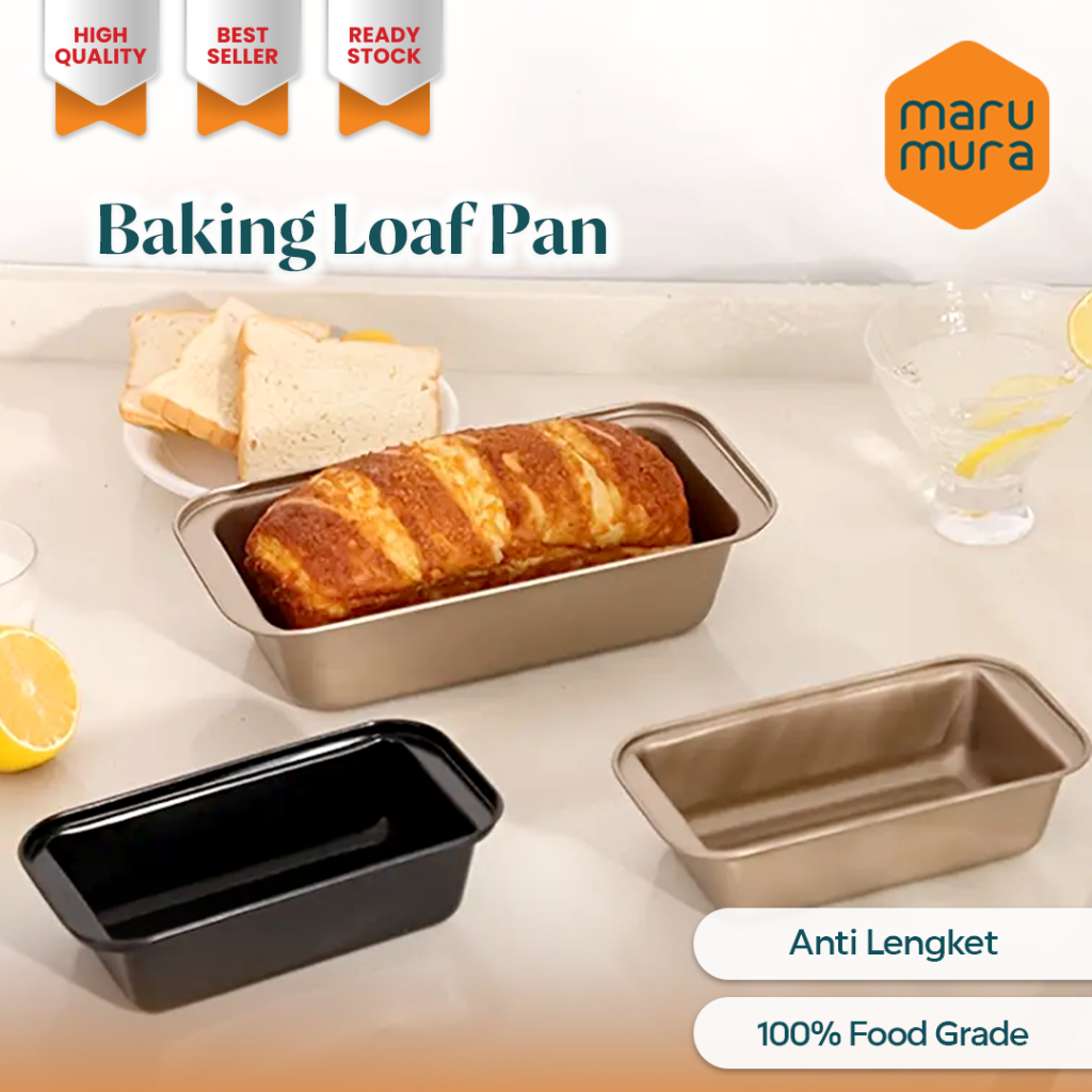 Jual Marumura Loyang Kue Roti | Baking Loaf Pan Black | Shopee Indonesia