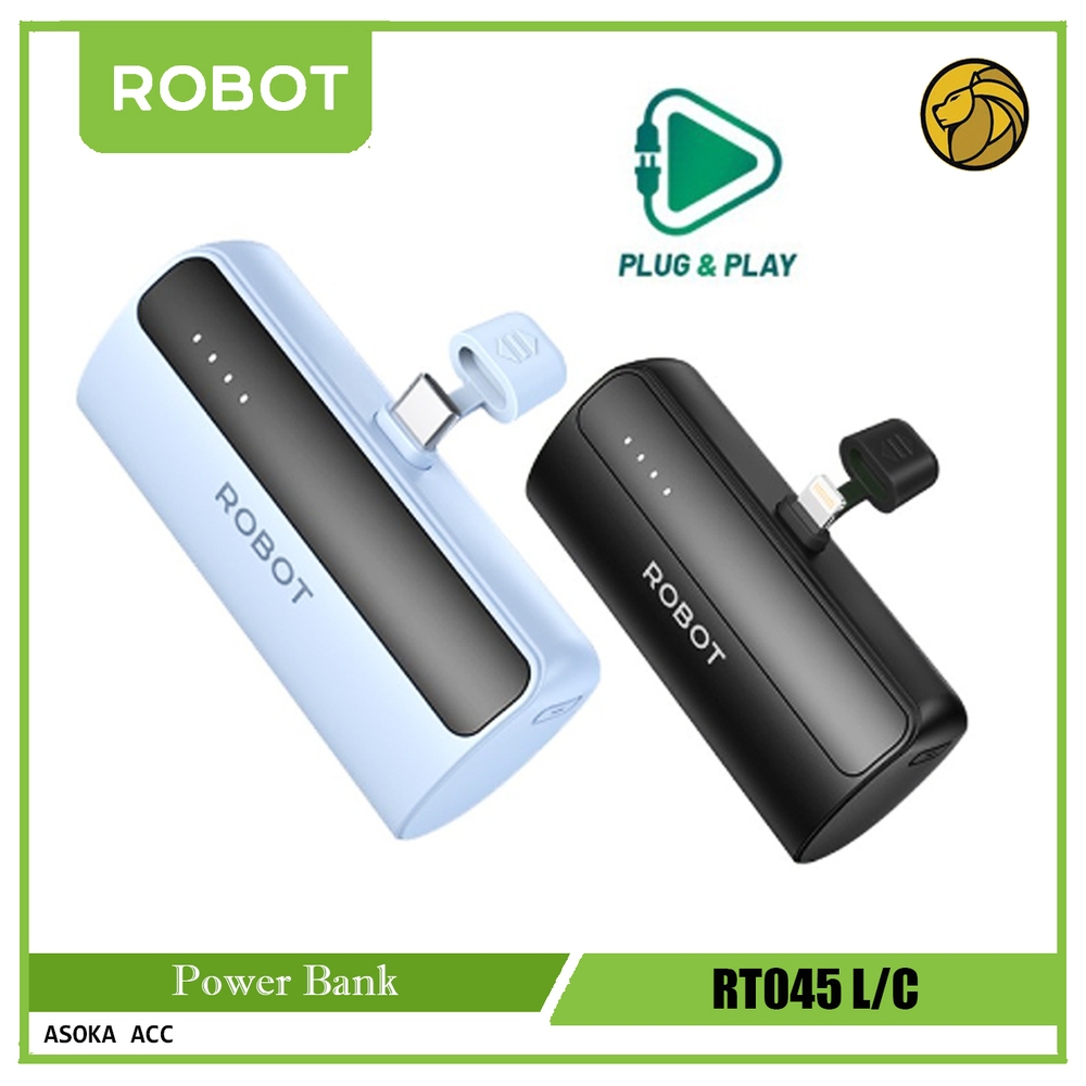 Jual Power Bank Robot 4500 Mah Plug & Play RT045L RT045C RT051L RT051C ...