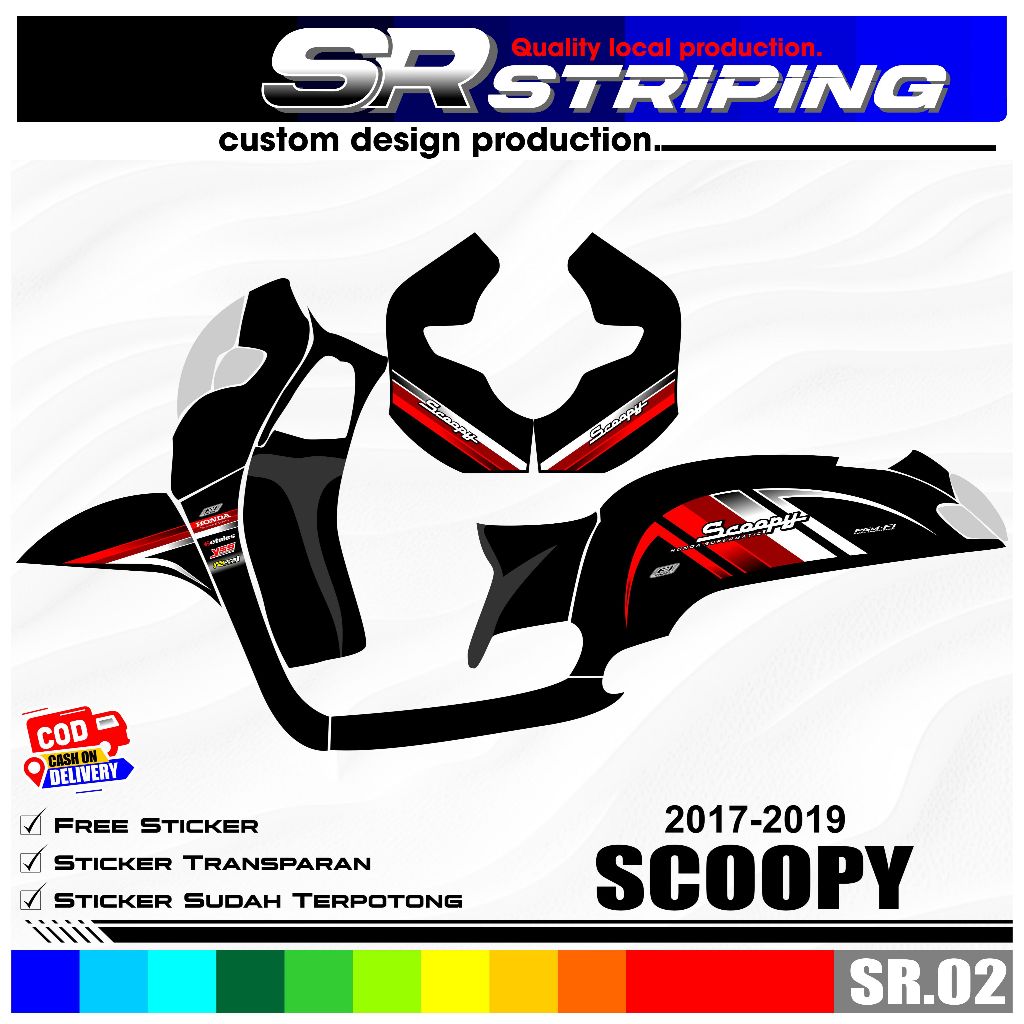 Jual Sticker Striping Transparan Motor Scoopy 2017 - 2019 - Stiker ...