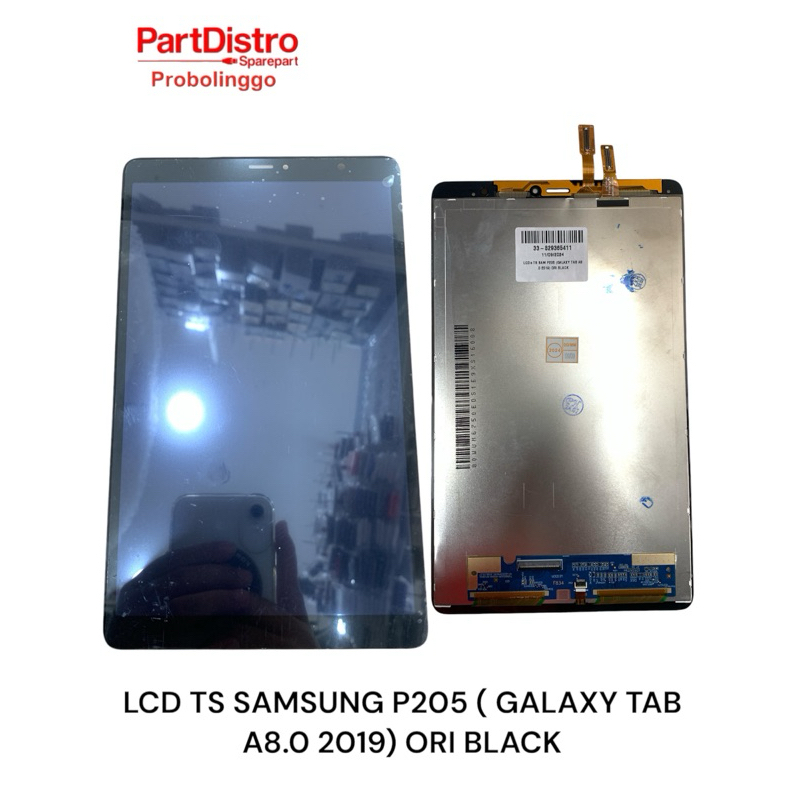 SPAREPART LCD TS TAB SAMSUNG P205 TAB A8 2019 ORI BLACK