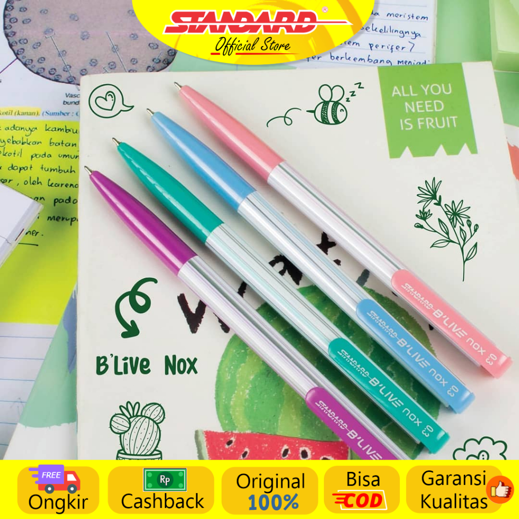 Standard - Pulpen Blive Nox 0.3 ( Alat Tulis / Pen / Ballpoint / Pena )
