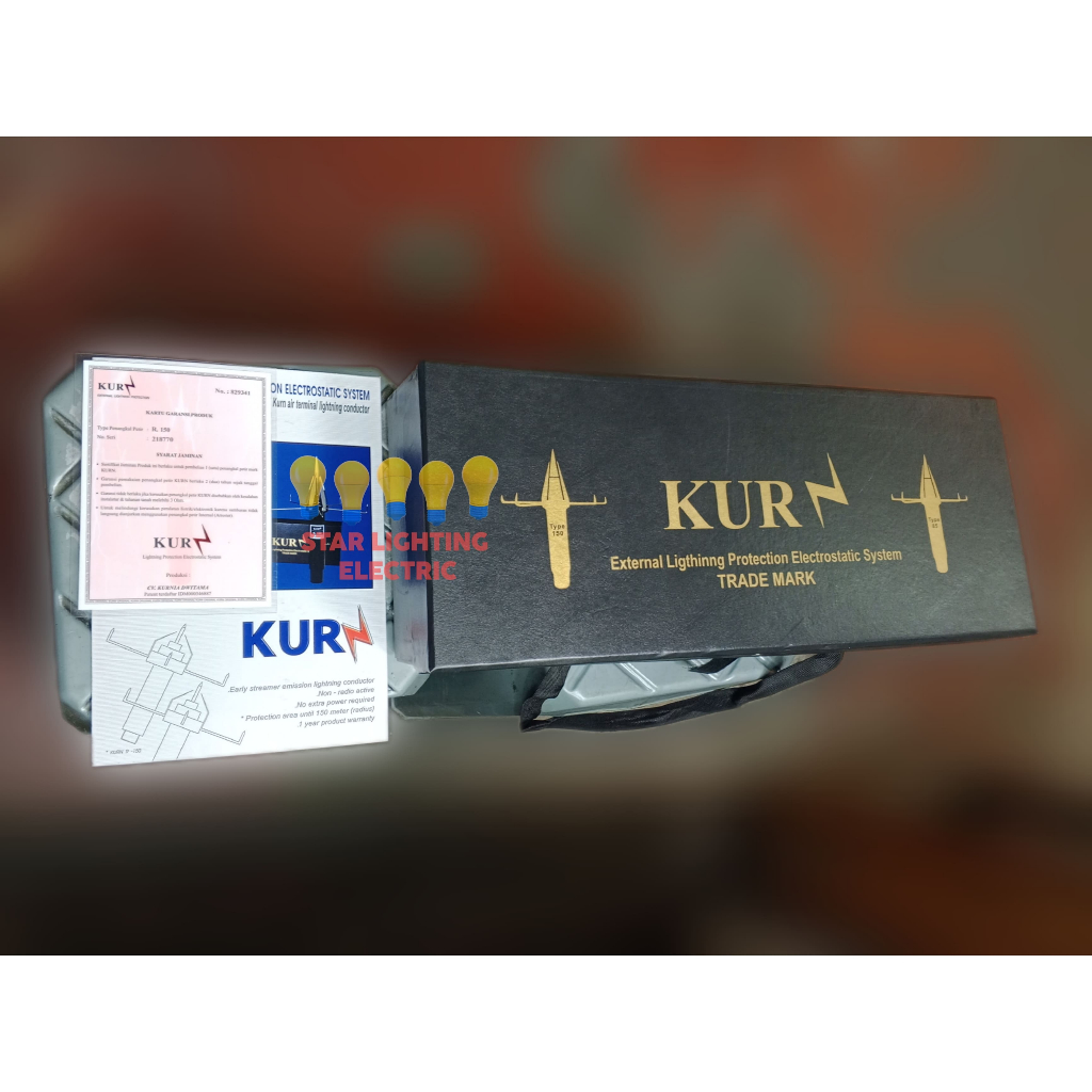 Jual [ORIGINAL 100% BERGARANSI] PENANGKAL PETIR KURN RADIUS 85M 150M ...