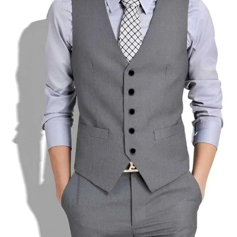 Jual Rompi Vest Jas Pria Formal Hitam Slimfit Kerja Kantor Premium High ...