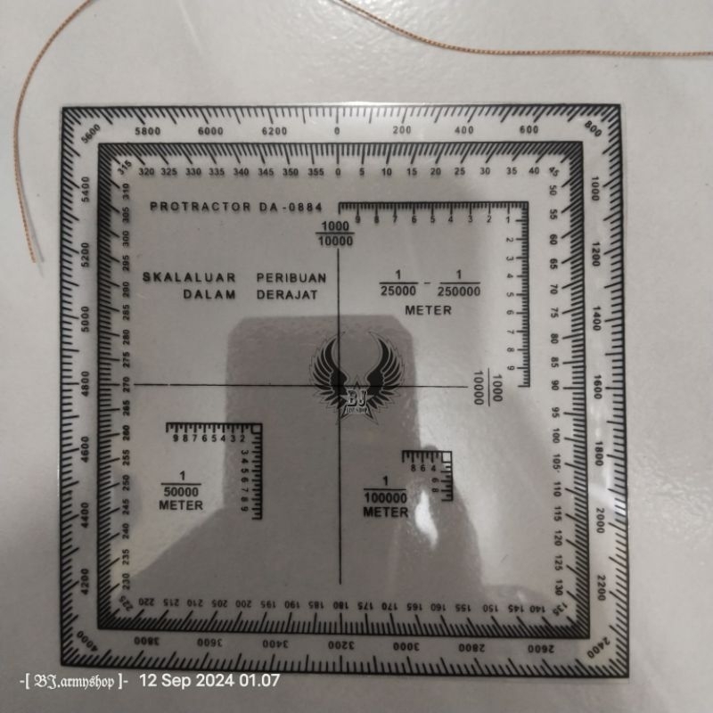Jual 1pak isi 100pcs Protractor Navigasi orienting penggaris peta busur ...