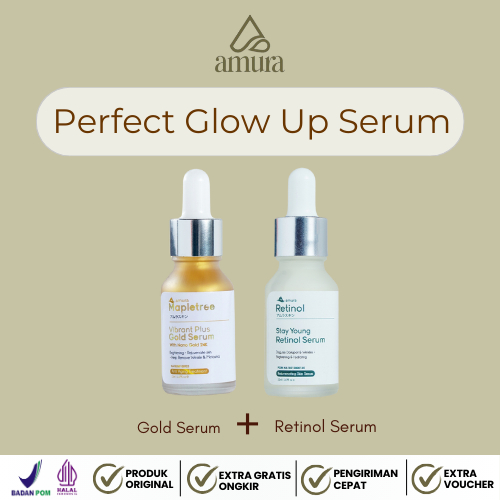 Jual [Bundling] Amura Skincare Gold Serum + Retinol Serum Perawatan