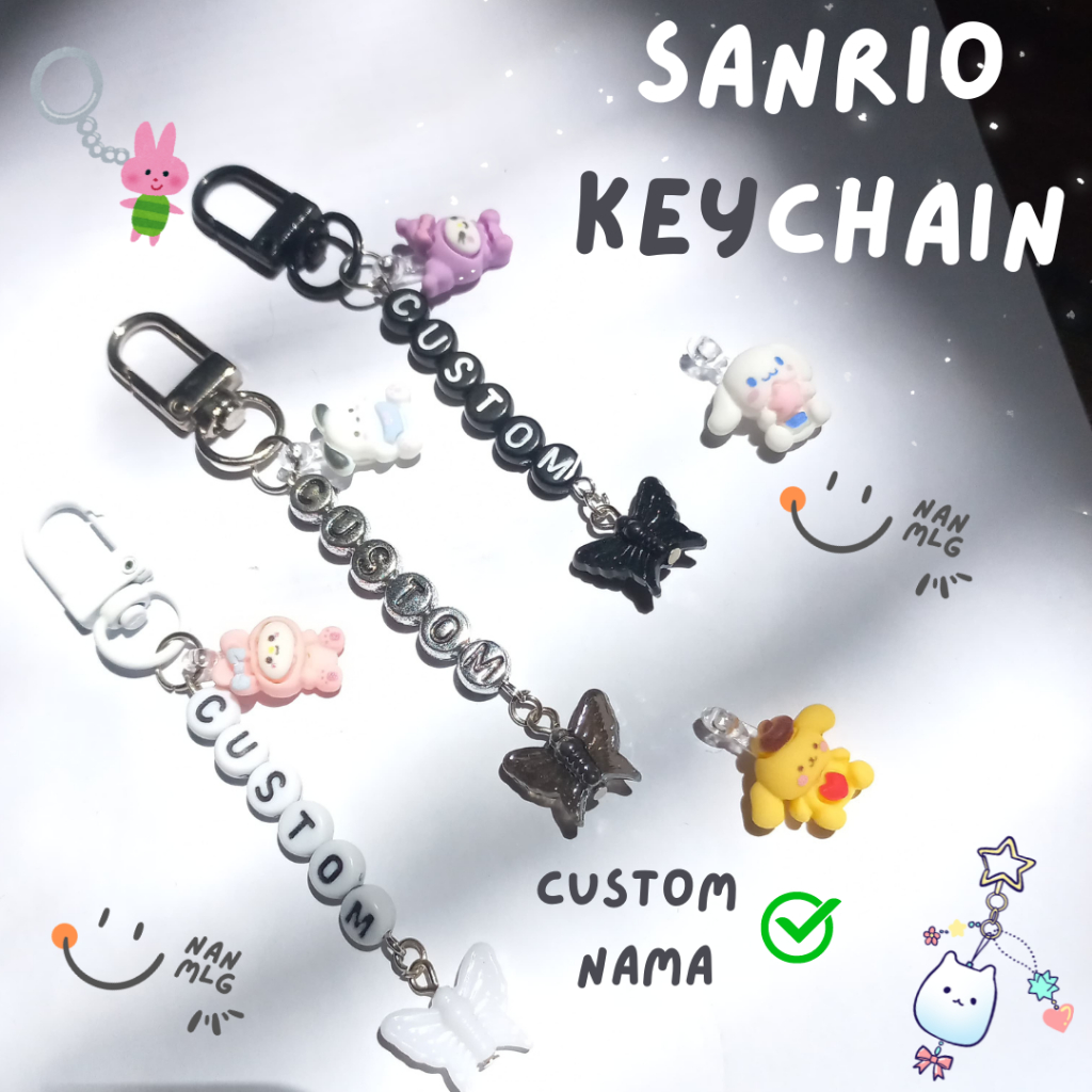 Jual Custom SANRIO KEYCHAIN Gantungan Kunci Nama Karakter Sanrio 0111 ...